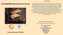 Lade das Bild in den Galerie-Viewer, 1 Stück Glutenfreier Mohn-Kirsch Strudel (ca. 150 g)
