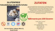 Lade das Bild in den Galerie-Viewer, Glutenfreie Vegan Kokoskugeln mit weißer Schokolade

