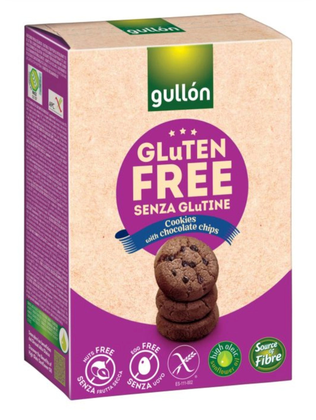 3x Gullon Schoko Keks mit Schokostückchen Glutenfrei