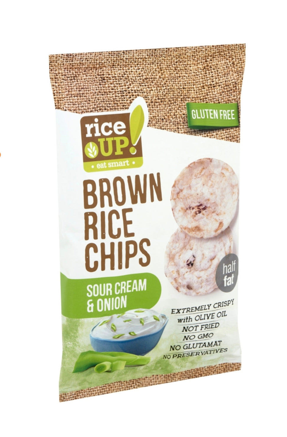 3x Rice Up Brauner Vollkorn-Reischips Sour Cream - Union Glutenfrei