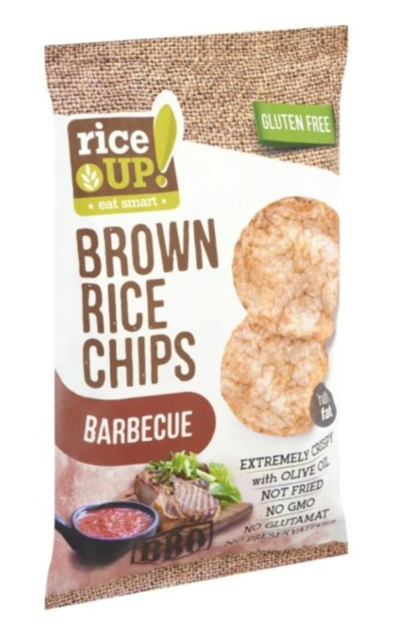 3x Rice Up Brauner Vollkorn-Reischips Barbecue Glutenfrei