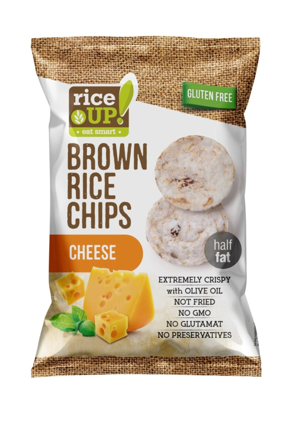 3x Rice Up Brauner Vollkorn-Reischips Käse Glutenfrei